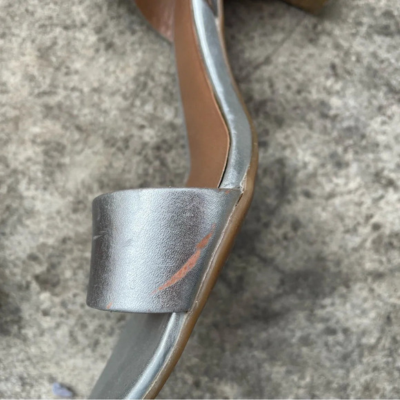 Lucky Brand  Silver Ankle Strap Heels, Size 7 - Picture 12 of 13